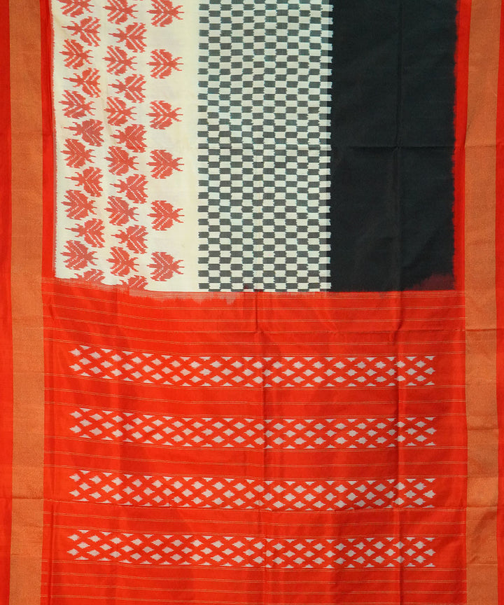 Multicolor red handwoven pochampally ikat silk saree