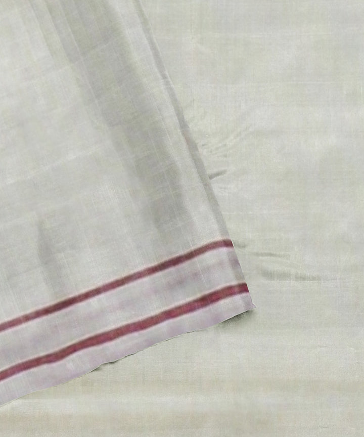 Cream red handloom bengal cotton saree