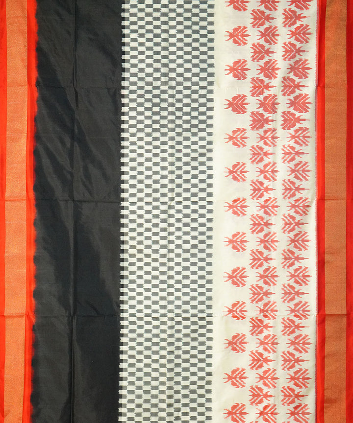 Multicolor red handwoven pochampally ikat silk saree