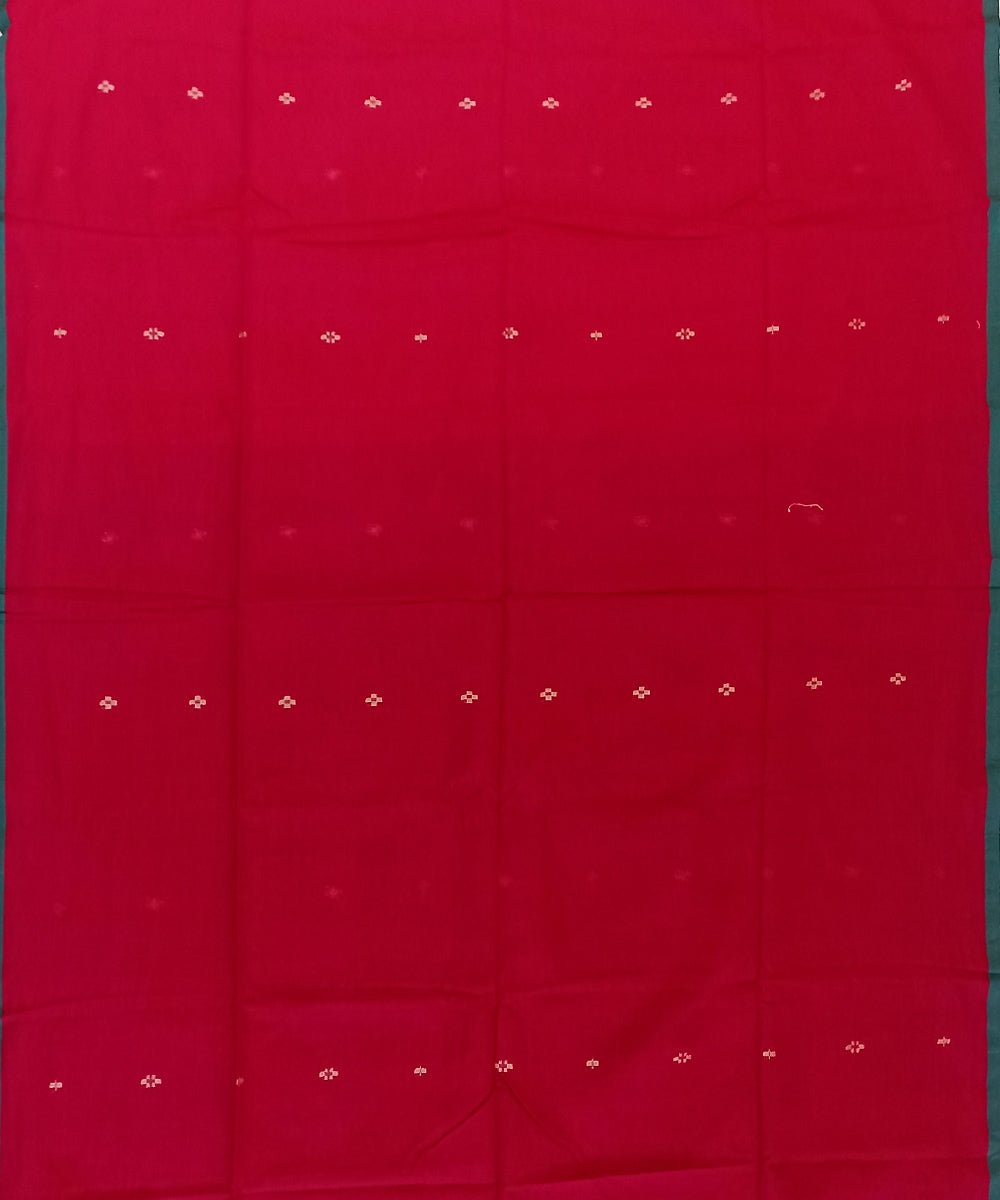 Pink green cotton bengal handloomsaree