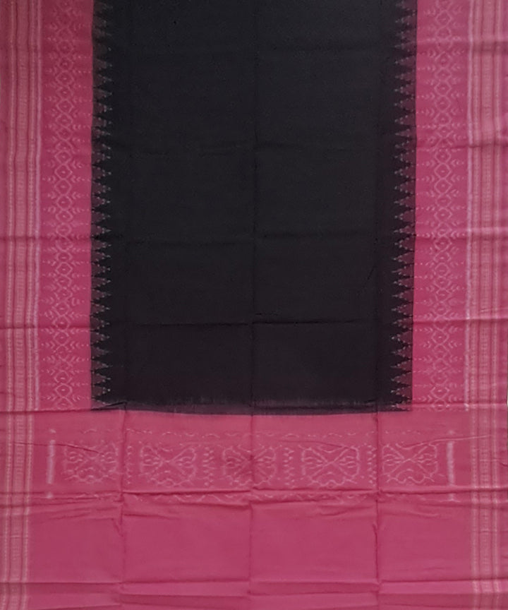 Black rose pink handloom cotton sambalpuri dupatta