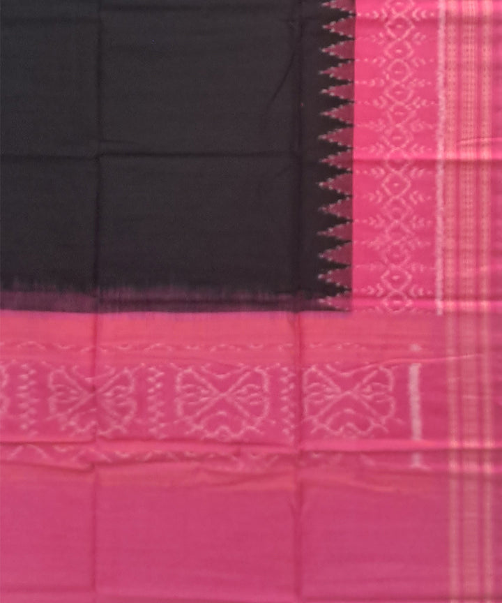 Black rose pink handloom cotton sambalpuri dupatta