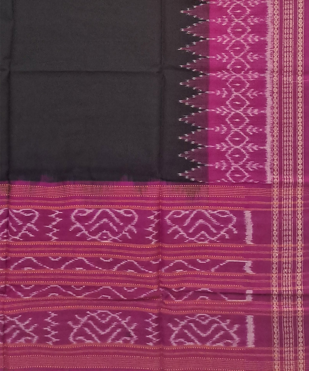 Black magenta handloom cotton sambalpuri dupatta