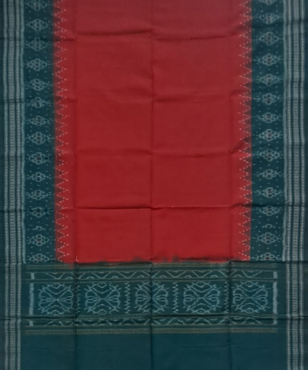 Red green handloom cotton sambalpuri dupatta