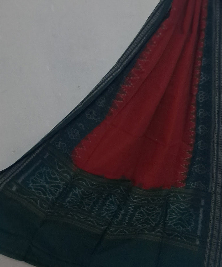 Red green handloom cotton sambalpuri dupatta