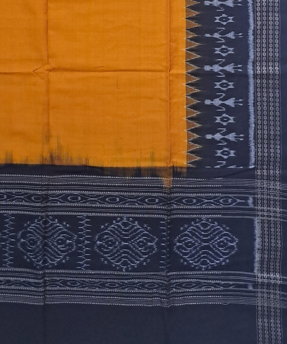 Yellow black handloom sambalpuri cotton dupatta