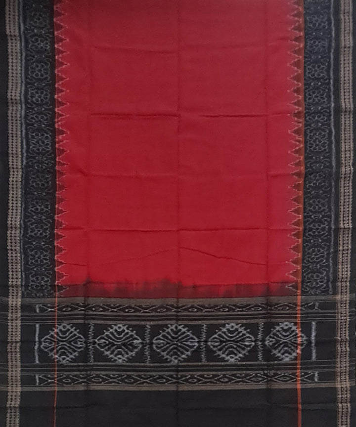 Berry red black handloom cotton sambalpuri dupatta