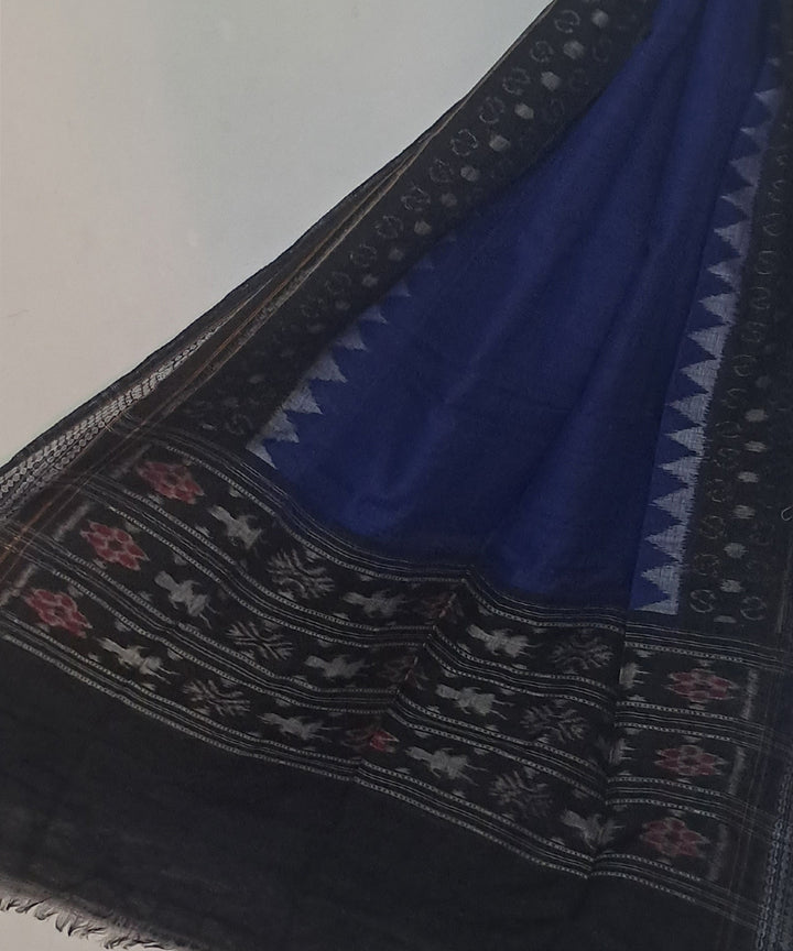 Indigo blue black handloom sambalpuri cotton dupatta