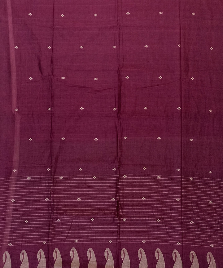 Maroon cotton handloom bengal saree