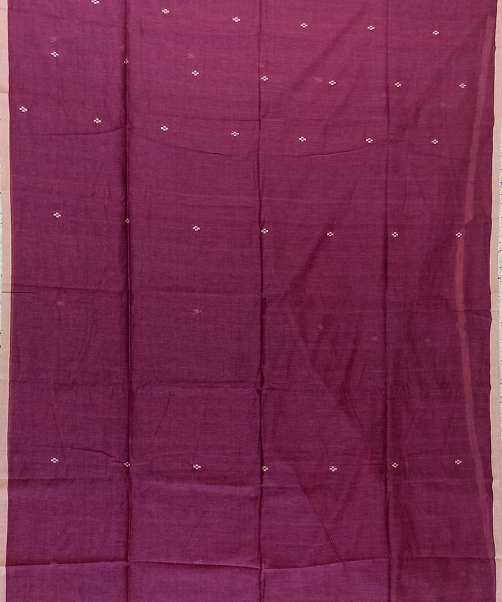 Maroon cotton handloom bengal saree