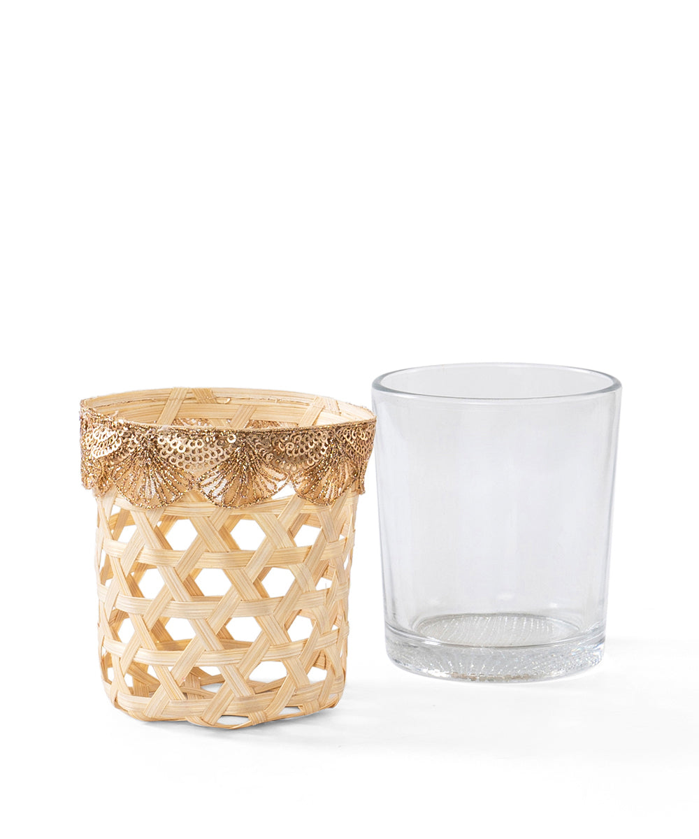 Deepam Handcrafted Bamboo Tealight - Set of 2