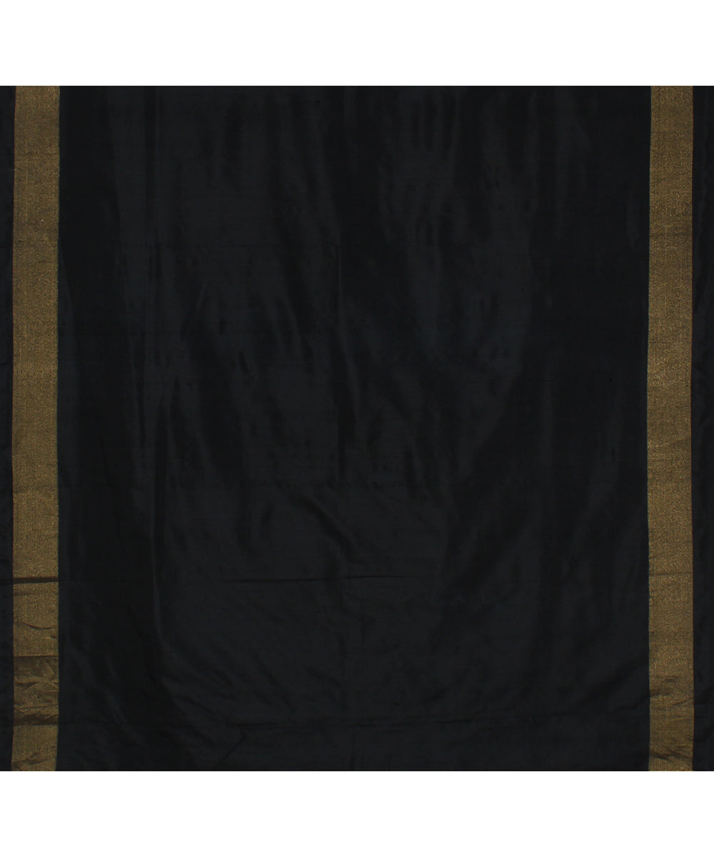 Black handwoven pochampally ikat saree