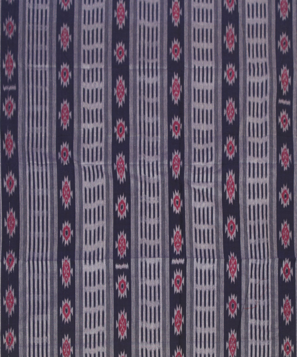 2.4 m navy blue grey handwoven cotton nuapatna kurta material