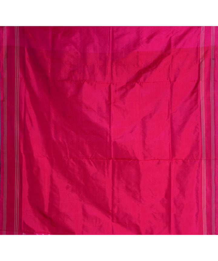 Pink handwoven pochampally ikat silk saree