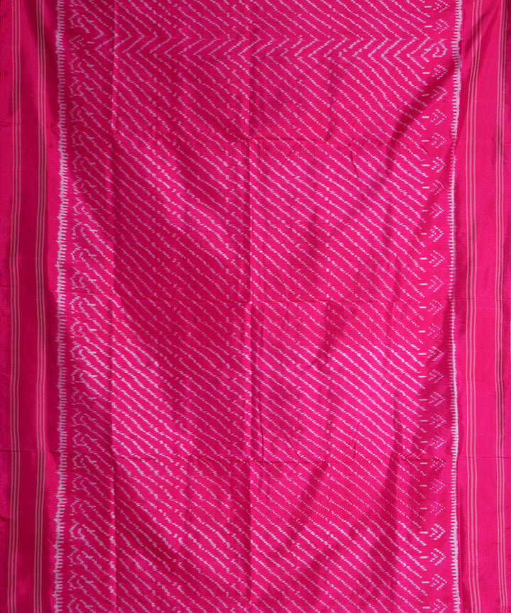 Pink handwoven pochampally ikat silk saree