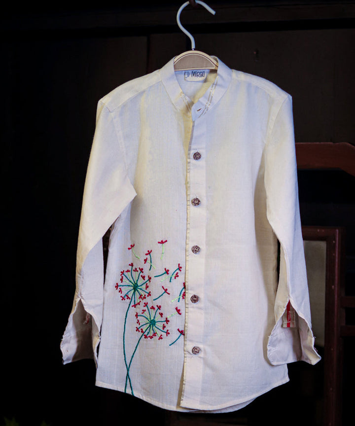 Yash white handwoven cotton shirt