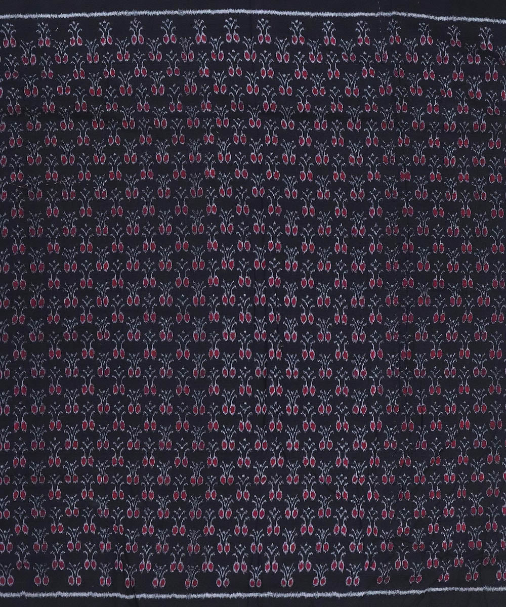 Red black handwoven cotton sambalpuri dress material