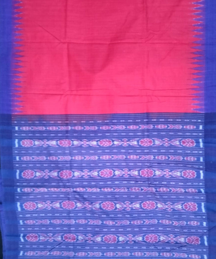 Pink navy blue silk handloom gopalpur saree