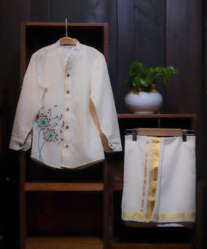Yash white handwoven cotton shirt