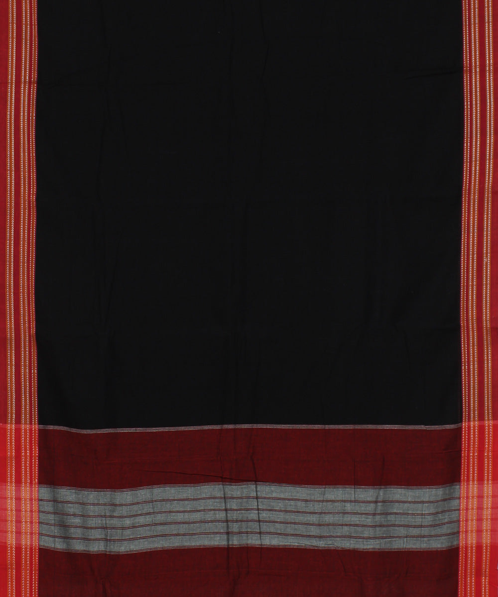 Black red gadi dadi cotton handloom ilkal saree