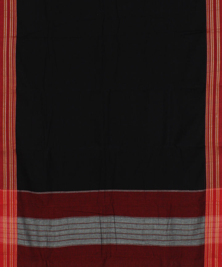 Black red gadi dadi cotton handloom ilkal saree