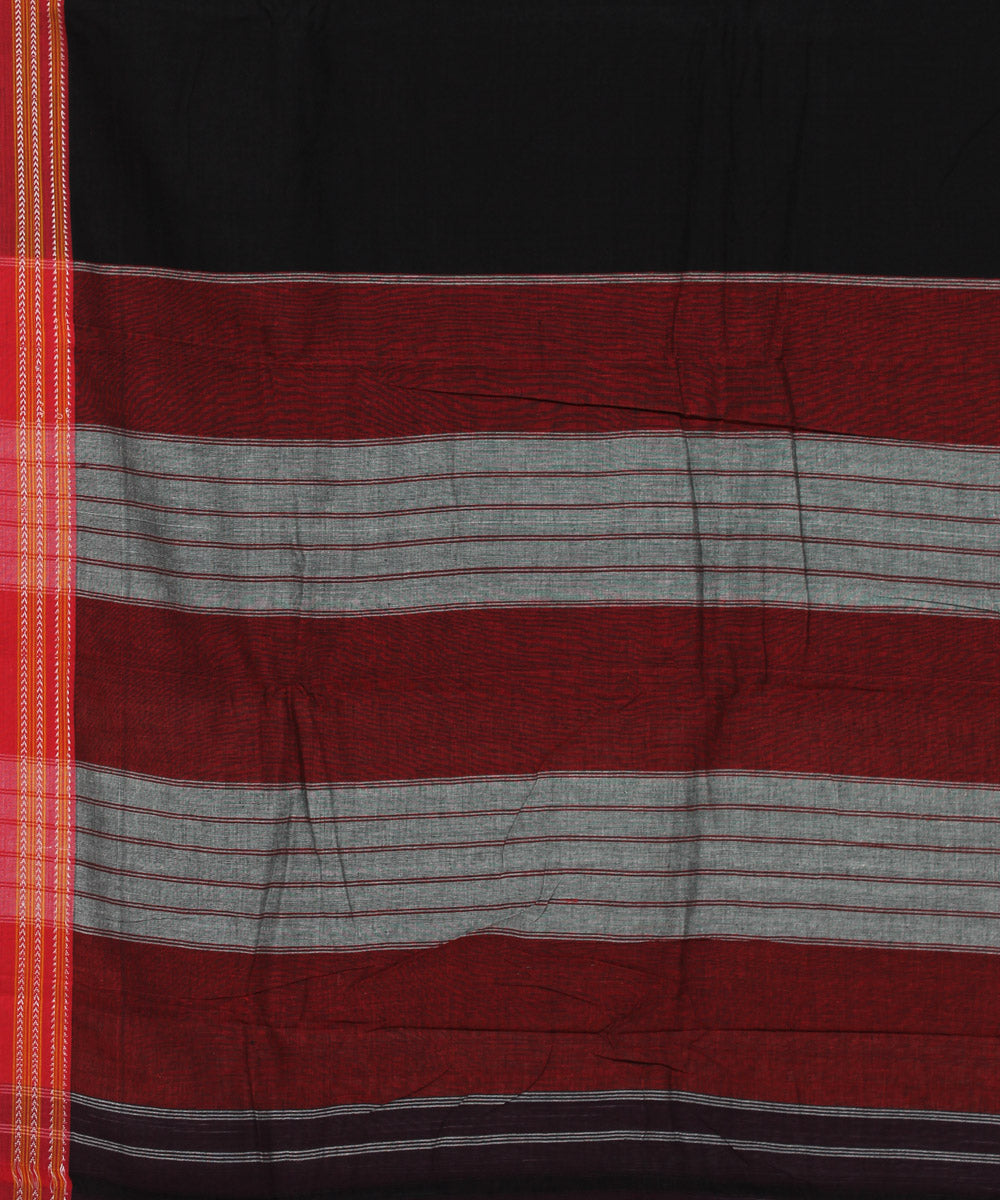 Black red gadi dadi cotton handloom ilkal saree