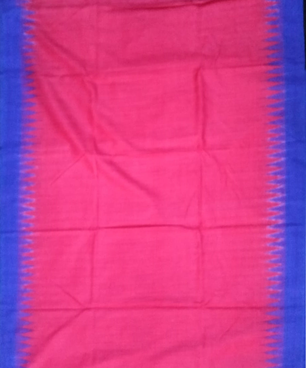 Pink navy blue silk handloom gopalpur saree
