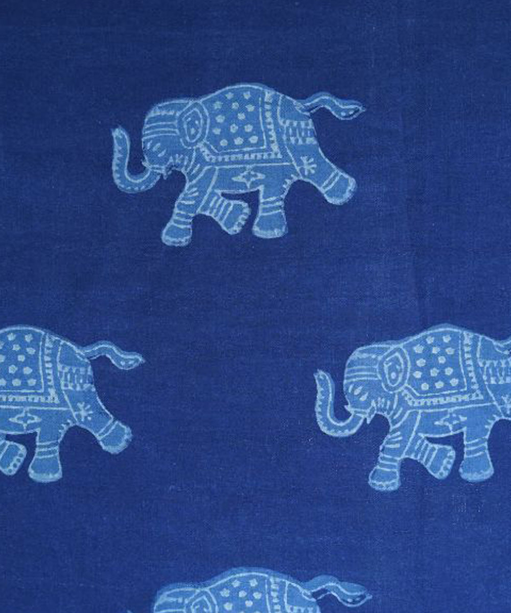 Indigo handwoven cotton fabric