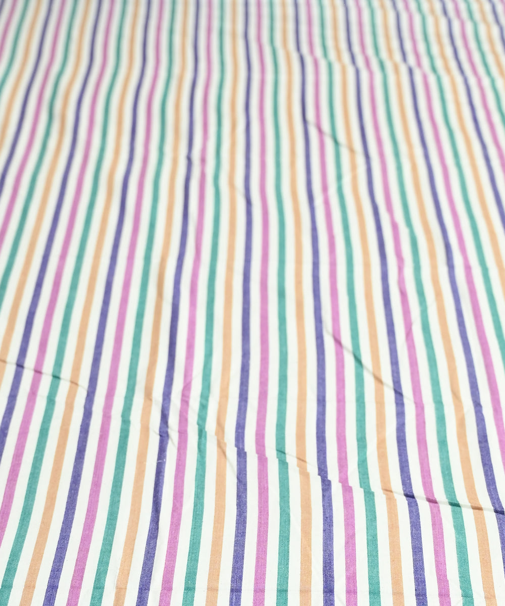 White multicolour handmade sambalpuri cotton bedsheet