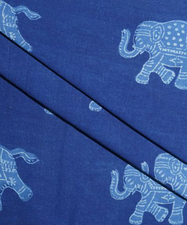 Indigo handwoven cotton fabric