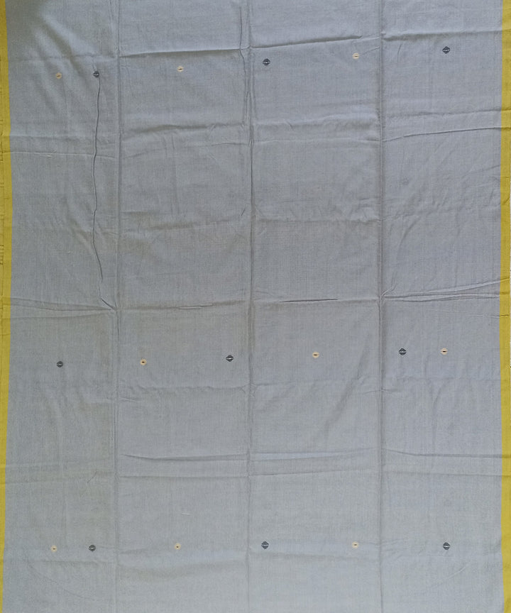 Grey yellow cotton handloom bengal saree