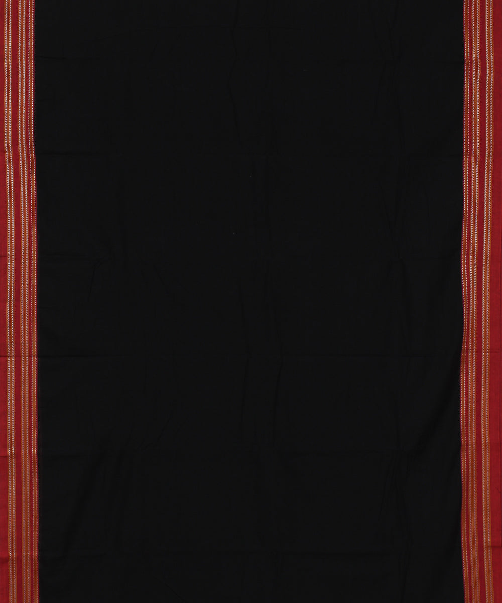 Black red gadi dadi cotton handloom ilkal saree