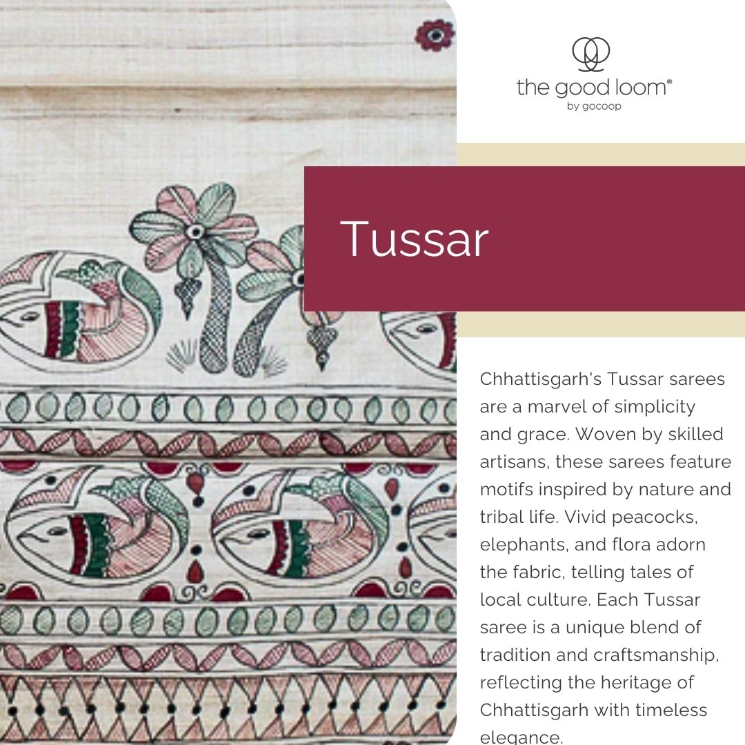 Red handwoven tussar silk saree