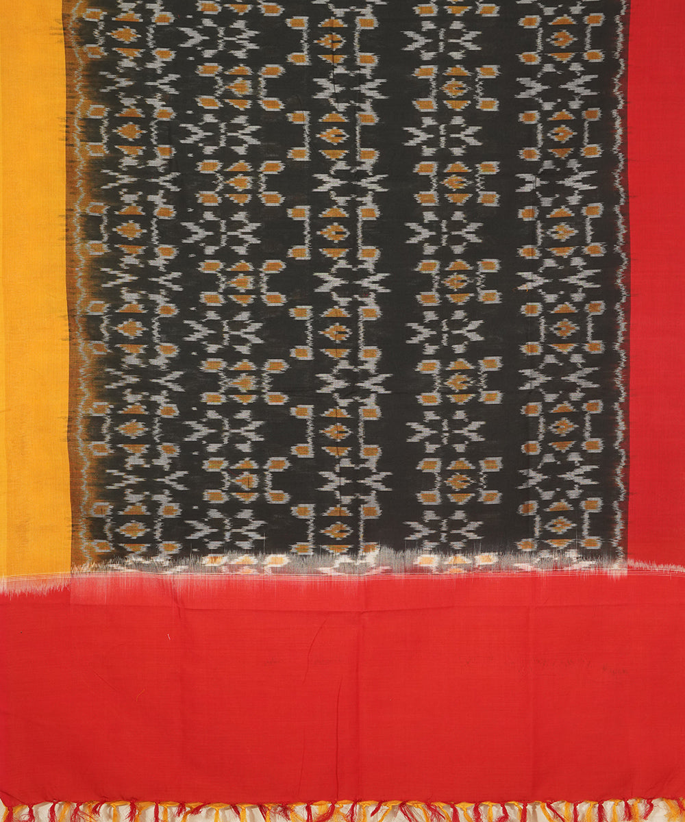 3pc Red multicolor handwoven cotton pochampally ikat dress material