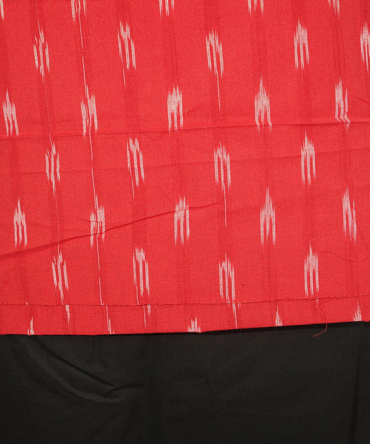 3pc Red multicolor handwoven cotton pochampally ikat dress material