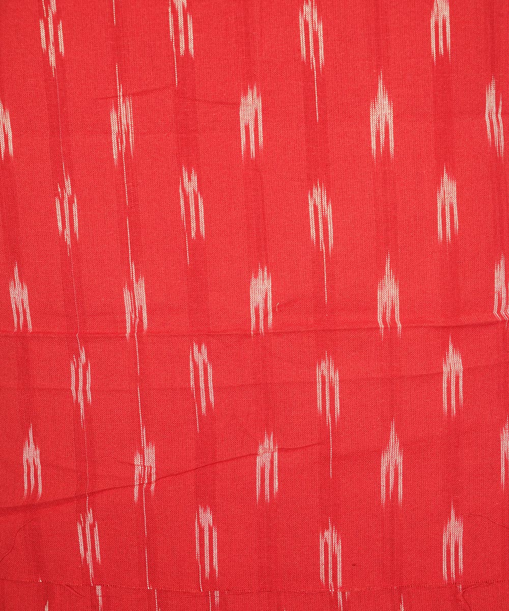 3pc Red multicolor handwoven cotton pochampally ikat dress material