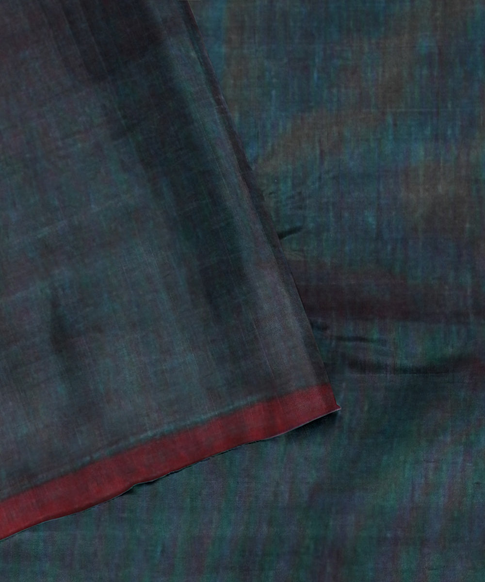 Red blue dual shade handloom cotton bengal saree