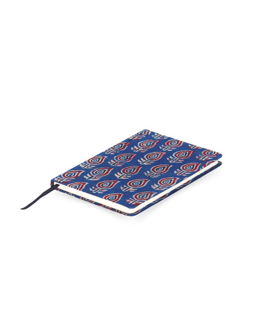 Blue cotton hand block printed diary