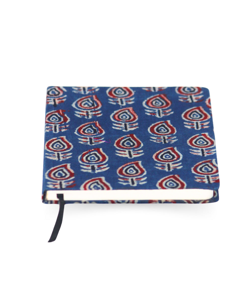 Blue cotton hand block printed diary