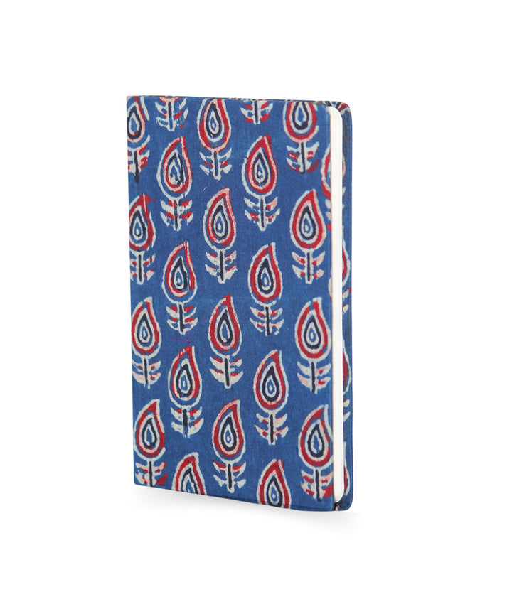 Blue cotton hand block printed diary