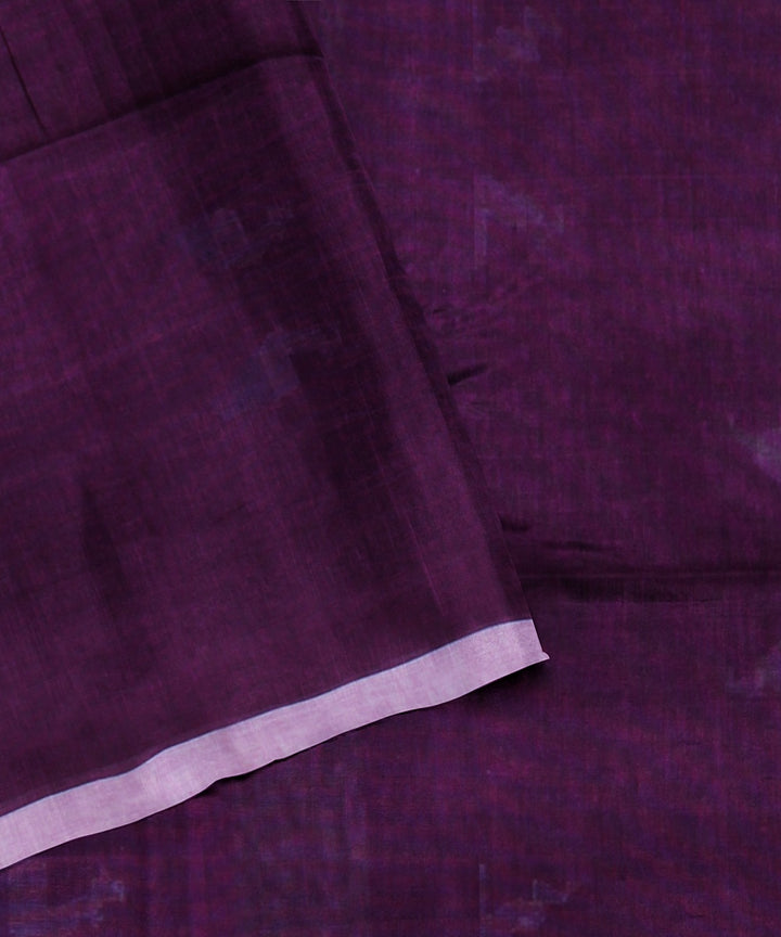 Purple offwhite handloom cotton bengal saree