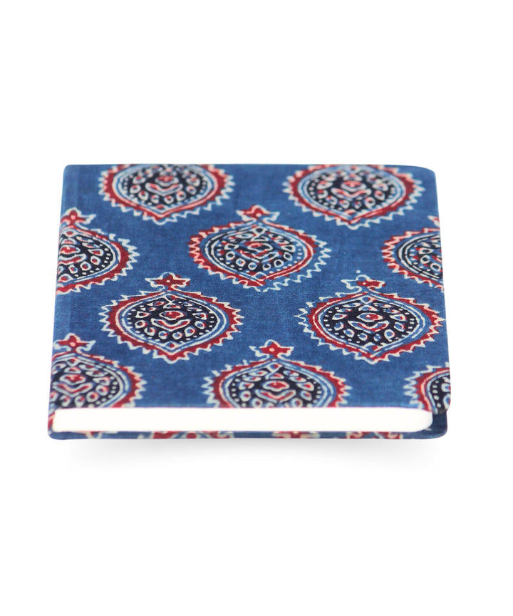 Blue hand block printed cotton diary