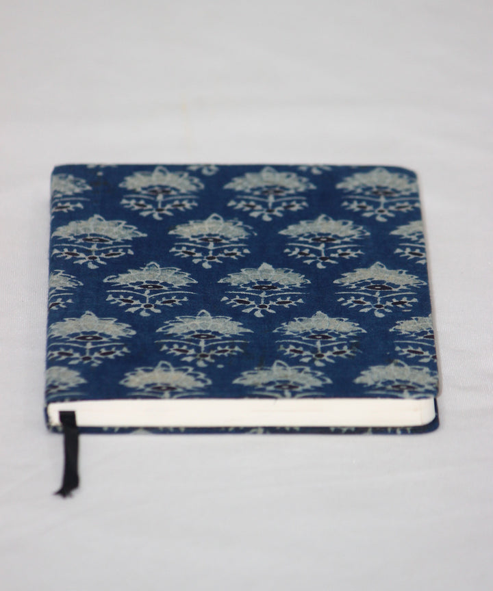 Blue hand block print cotton diary