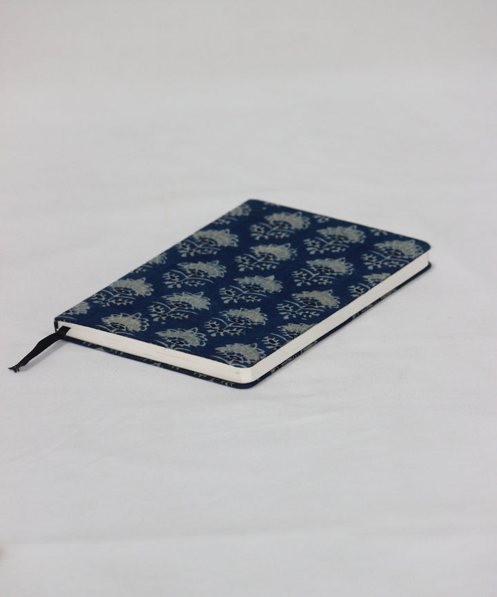 Blue hand block print cotton diary