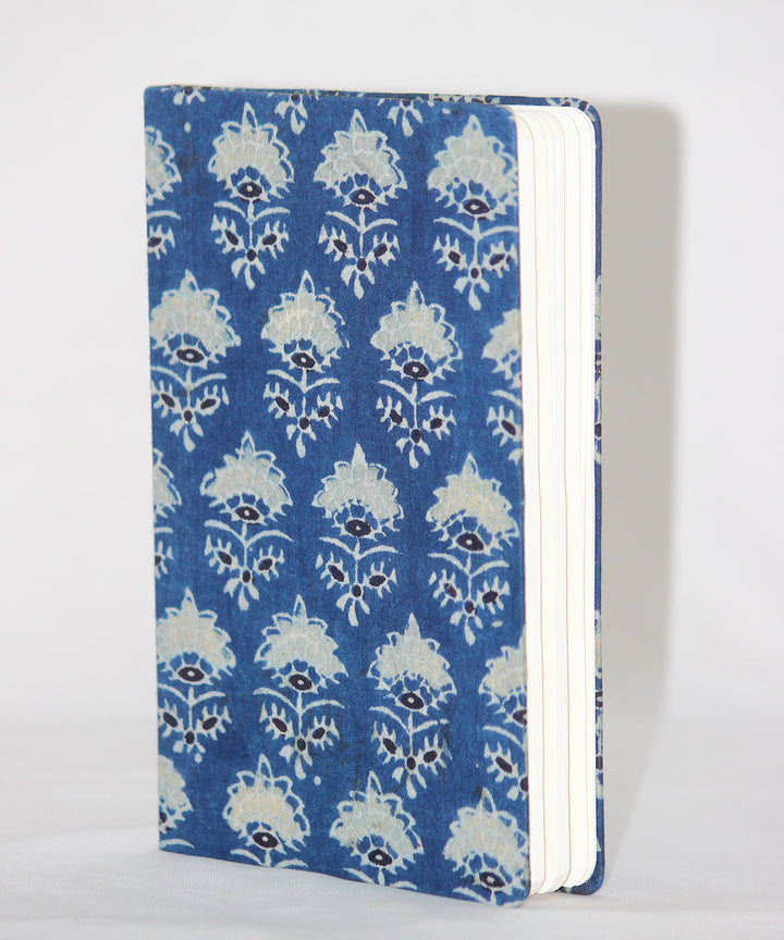 Blue hand block print cotton diary