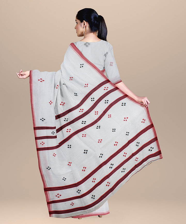 White red handloom bengal cotton saree