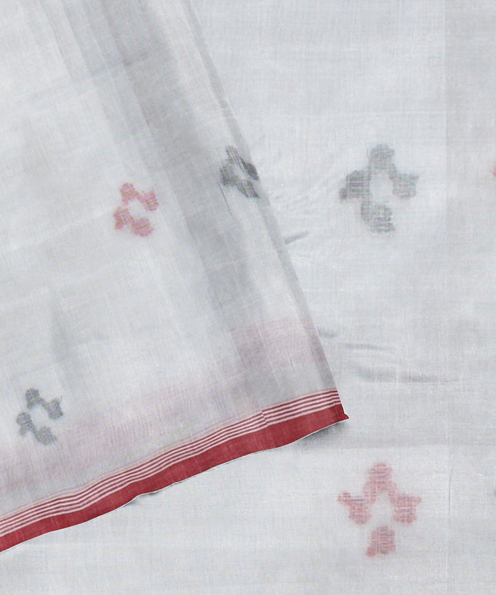 White red handloom bengal cotton saree