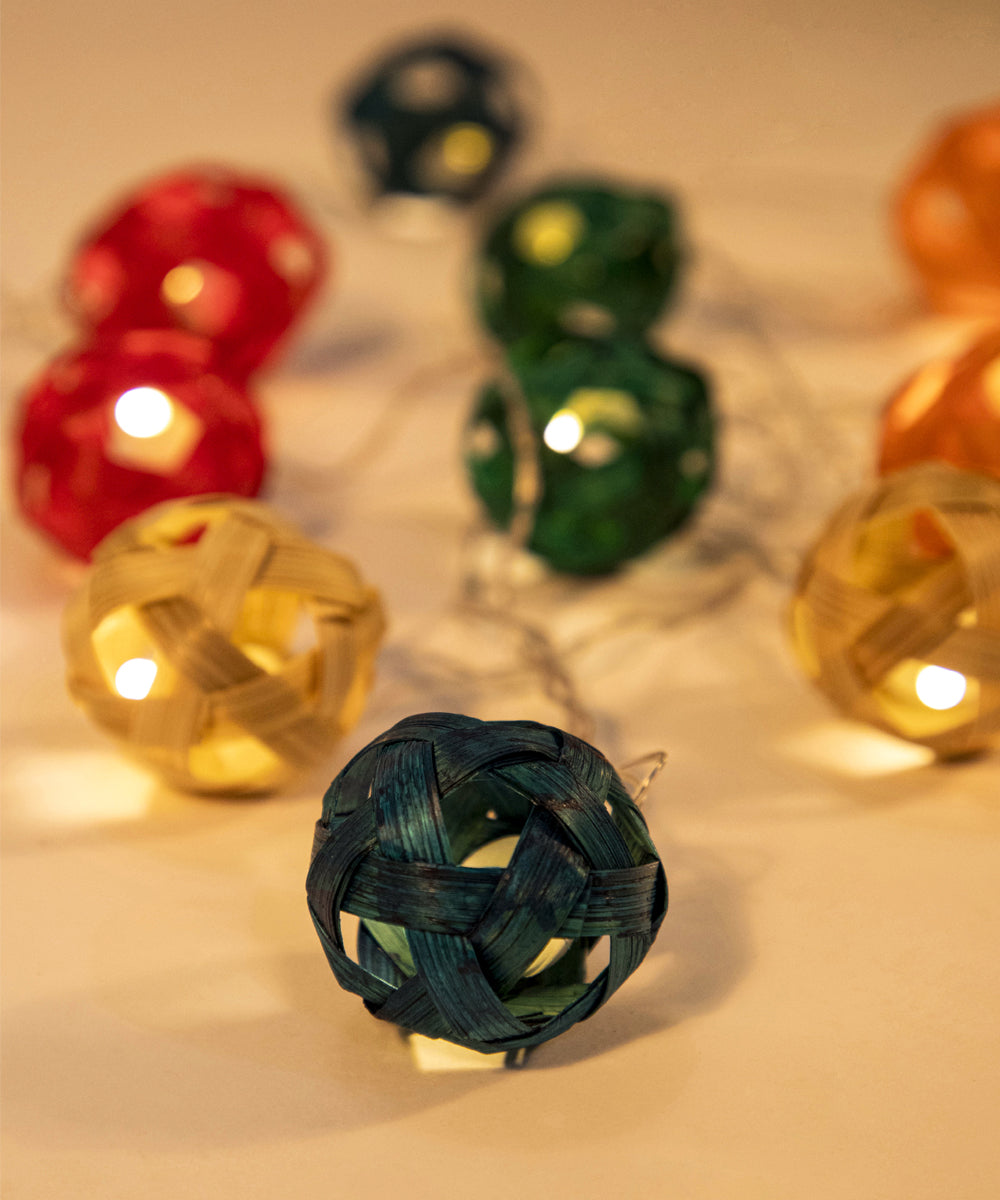 Multicoloured Star Full Moon Handcrafted bamboo String Light