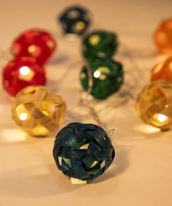 Multicoloured Star Full Moon Handcrafted bamboo String Light