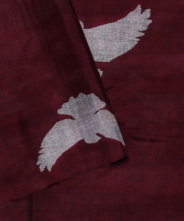 Maroon red handloom cotton bengal saree